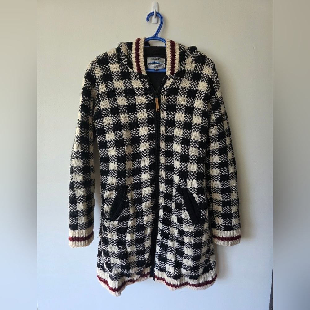 Plaid Black and Cream Teddy Jacket